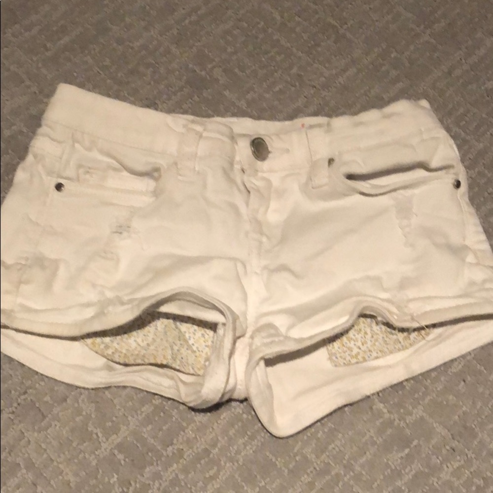 White cutoff jeans